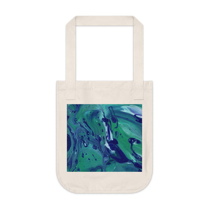 Organic Canvas Tote Bag - Liquid Blue Pour Print