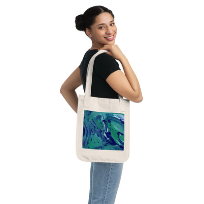 Organic Canvas Tote Bag - Liquid Blue Pour Print